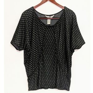 Max Studio Black & Gray Geometric Dolman Top XL
